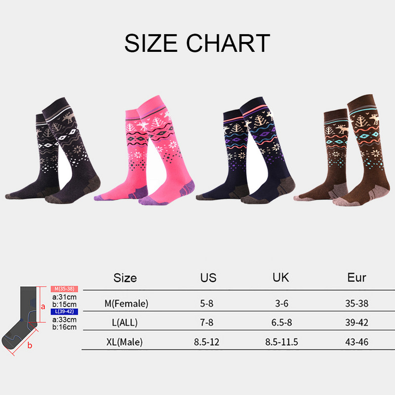 Talispordialad Soojad villased sokid Hingavad Nahasõbralikud Kulumiskindlad Elastsed Matkamine Mägironimine Jalgrattasõit Suusa termosokid