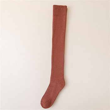 Дамски зимни модни топли чорапи за открито Момичета Меки памучни плътни дебели високи дълги чорапи Дамски дебели JK чорапи над коляното