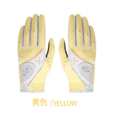 Täiesti uued golfikindad naiste võredele 4 värvi kollane punane sinine roosa PU nahast kangast libisemisvastane disain profisport