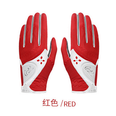 Täiesti uued golfikindad naiste võredele 4 värvi kollane punane sinine roosa PU nahast kangast libisemisvastane disain profisport