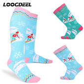 Loogdeel Γυναικείες θερμικές κάλτσες Snowboard Ski, Winter High Tube, απορροφούν τον ιδρώτα, μαλακές, υψηλές ελαστικές κάλτσες εξωτερικού χώρου, ζεστές αθλητικές κάλτσες για χιόνι