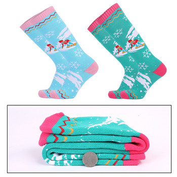 Loogdeel Дамски зимни високи чорапи Термални ски сноуборд чорапи Абсорбиращи потта Меки високоеластични топли спортни чорапи за сняг