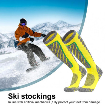 Κάλτσες για χειμερινά σπορ για ενήλικες Βαμβακερές θερμικές κάλτσες σκι Άνδρες γυναίκες Ζεστές κάλτσες για σκι Ποδηλασία εξωτερικού χώρου Snowboarding Αθλητικές κάλτσες