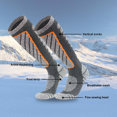 Ziemas sporta zeķes Pieaugušajiem Kokvilnas Termoslēpošanas Zeķes Vīriešiem Sievietēm Siltas Slēpošanas Zeķes Āra Riteņbraukšana Snovbords Sporta Termozeķes