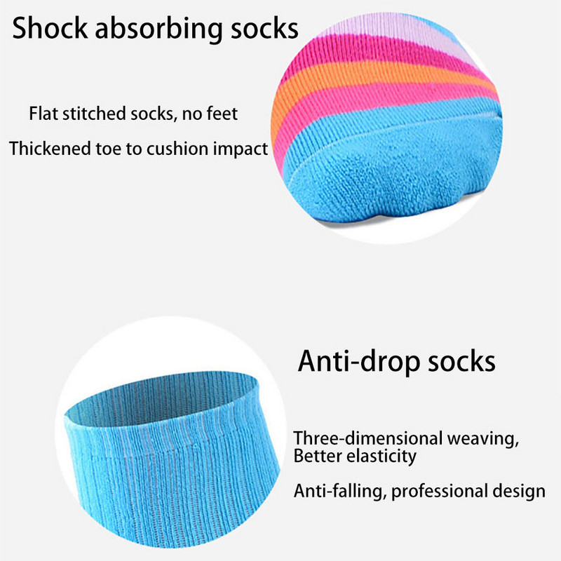 GOBYGO Slidinėjimo Kojinės Berniukai Merginos Lauko Sportas Pastorintos Kilpinės Kojinės Ilgos Dryžuotos Vaikų Riedučių kojinės