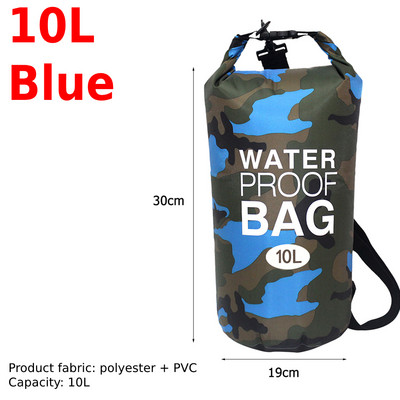 2/5/10L veekindel kuivkott kott Ujumine Rafting Süsta Jõgimatkamine Ujumine Purjetamine Kanuu Paadiga Veekott