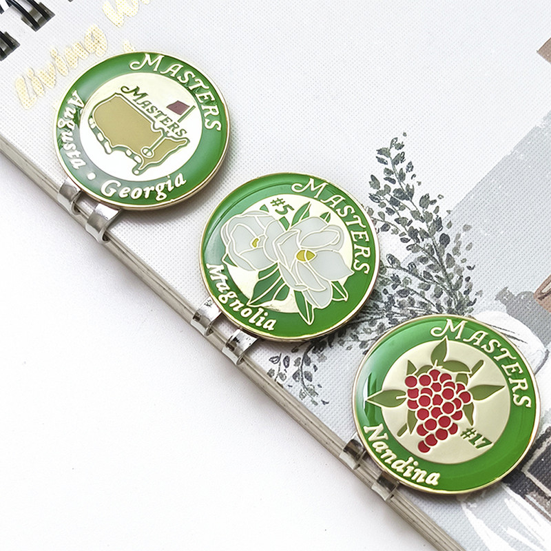 Golfipallimärk magnetilise golfikübara klambriga USA kaart Valge lilleline golfimarker Treeningabi poistele Tüdrukutele Lastele Golfimängija kingitus