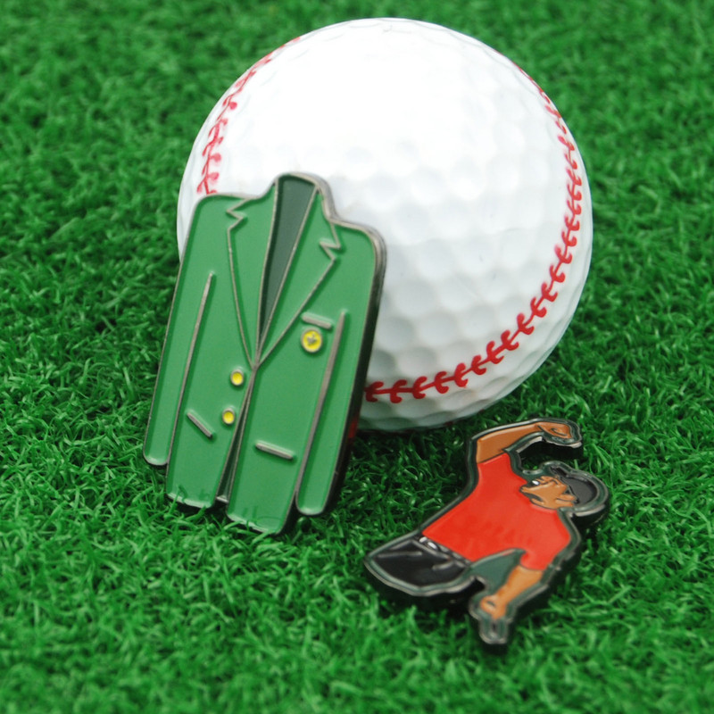 Golf Ball Mark Alloy Multicolor Tiger Green Jacket Marker Woods Mark Golf Ball Position Green Golf Hat Clip Golf kiegészítők