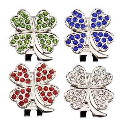 1kom New Beatiful Crystal Four leaf Clover Golf Hat Clip Marker za golf loptice Veleprodaja