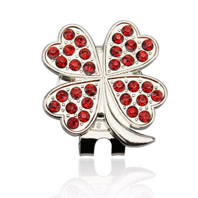 1kom New Beatiful Crystal Four leaf Clover Golf Hat Clip Marker za golf loptice Veleprodaja