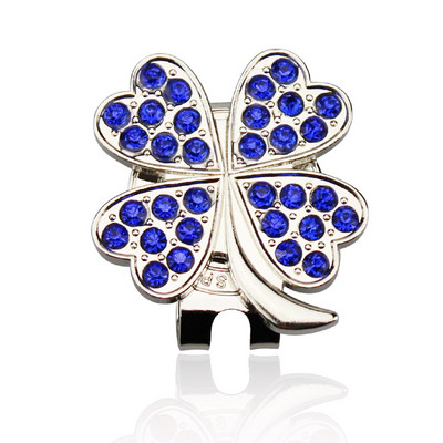 1kom New Beatiful Crystal Four leaf Clover Golf Hat Clip Marker za golf loptice Veleprodaja
