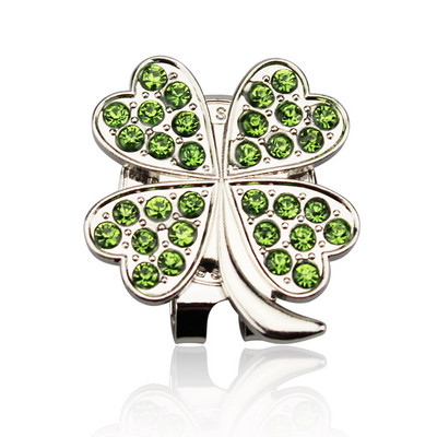 1kom New Beatiful Crystal Four leaf Clover Golf Hat Clip Marker za golf loptice Veleprodaja