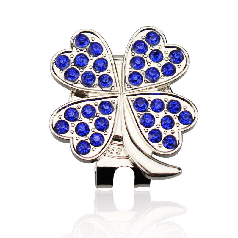 1kom New Beatiful Crystal Four leaf Clover Golf Hat Clip Marker za golf loptice Veleprodaja
