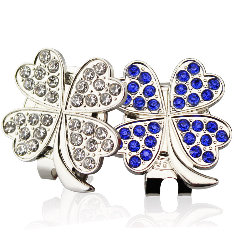 1kom New Beatiful Crystal Four leaf Clover Golf Hat Clip Marker za golf loptice Veleprodaja