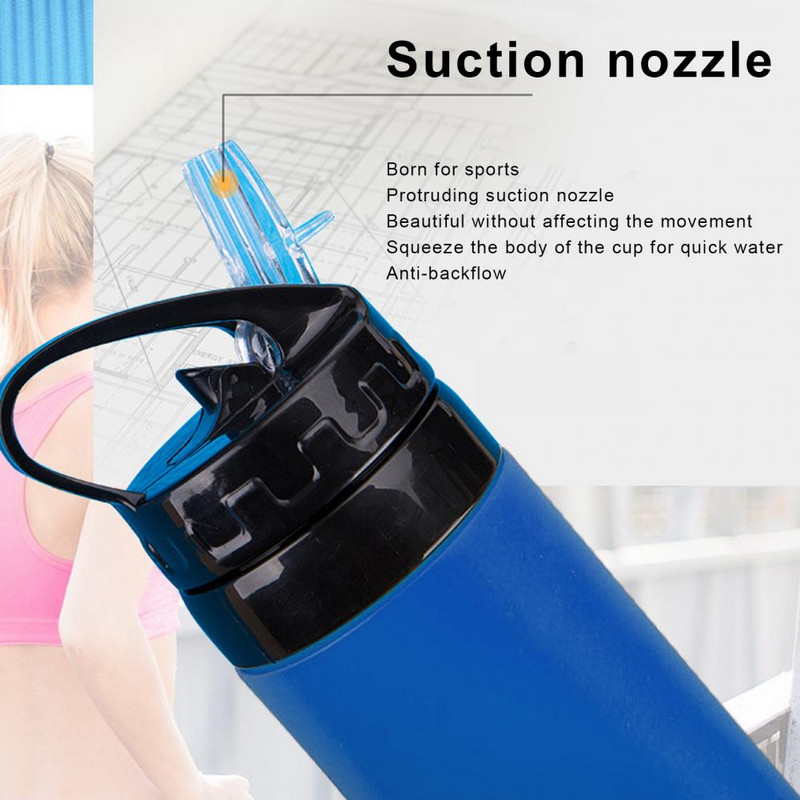 450 ml kokkupandav käepidemega veepudel BPA-vaba toidukvaliteediga lekkekindel reisispordi jaoks kokkupandav veepudel