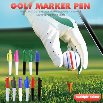 Επαγγελματικό στυλό μαρκαδόρων με επένδυση μπάλας του γκολφ με κρεμασμένο γάντζο Σχεδιασμός σημάδια ευθυγράμμισης Φορητό εξωτερικό αθλητικό εργαλείο για δώρο παίκτη γκολφ