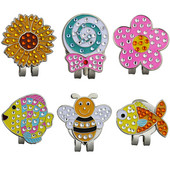 1 tk golfipallimarkeri kristall naistele tüdrukutelt Golfimängija kingitus magnetilise mütsiklambriga Premium Gifts Bling Mark GOG