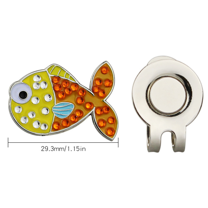 1 tk golfipallimarkeri kristall naistele tüdrukutelt Golfimängija kingitus magnetilise mütsiklambriga Premium Gifts Bling Mark GOG