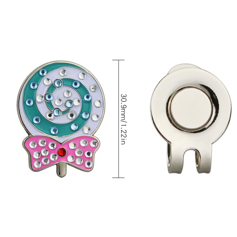 1 tk golfipallimarkeri kristall naistele tüdrukutelt Golfimängija kingitus magnetilise mütsiklambriga Premium Gifts Bling Mark GOG