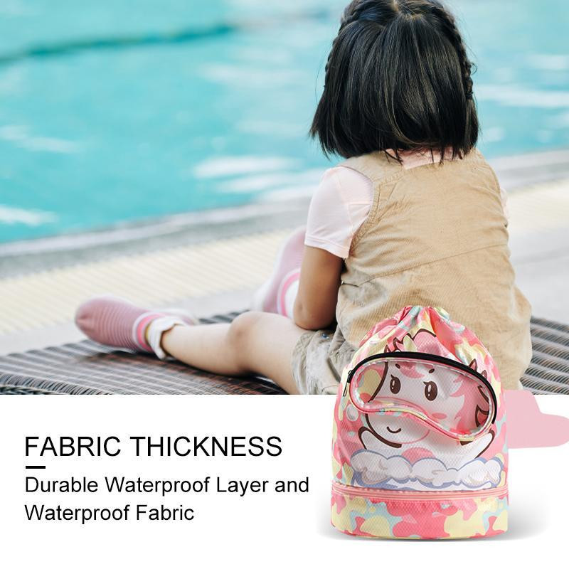 Laste multifilmide ujumiskott, veekindel lastele, naistele, märjad kuivad riided jalatsitega kaitseprillid hoiukott Basseini spordiseljakott