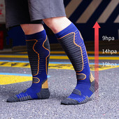 Θερμικές κάλτσες Merino Wool Ανδρικές Γυναικείες Χειμερινές μακριές ζεστές κάλτσες συμπίεσης για πεζοπορία σε εξωτερικό σκι Snowboarding Αθλητικές κάλτσες αναρρίχησης