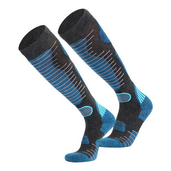 Термо чорапи от мериносова вълна Мъже Дами Зимни дълги топли компресионни чорапи за открито Ски туризъм Сноуборд Катерене Спортни чорапи