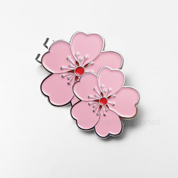 Αφαιρούμενο μοτίβο ροζ λουλούδι Κλιπ καπέλο γκολφ με μικρό λουλούδι μαγνητικό μαρκαδόρο για κορίτσια Γυναικεία δώρο Αξεσουάρ γκολφ Μαρκαδόρος κράματος