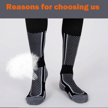 1 чифт вълнени термо ски чорапи Дебели мъжки дамски зимни дълги топли компресионни чорапи за туризъм Сноуборд катерене Спортни чорапи