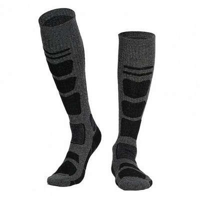 1 pereche de șosete de schi anti-alunecare până la genunchi Ciorapi termici pentru snowboard, design fără sudură, șosete sportive îngroșate pentru vreme rece