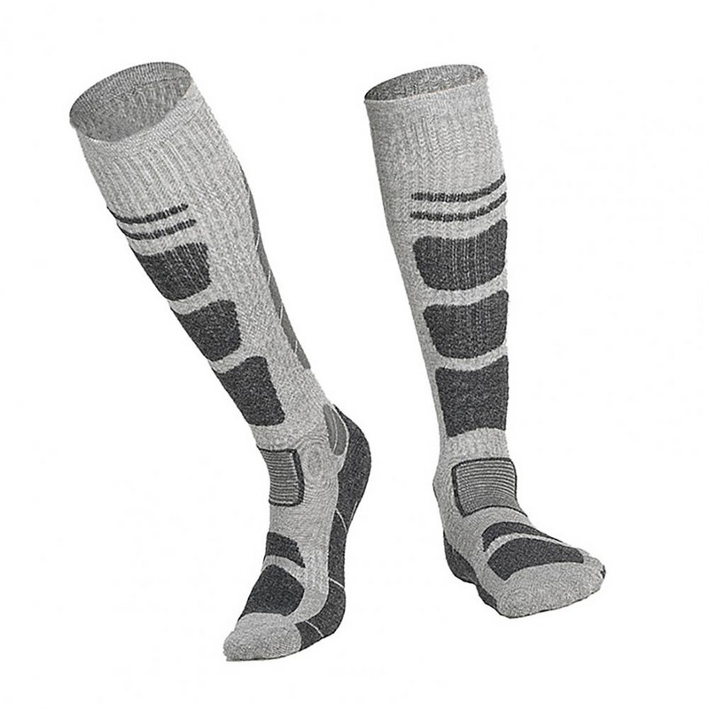 1 pereche de șosete de schi anti-alunecare până la genunchi Ciorapi termici pentru snowboard, design fără sudură, șosete sportive îngroșate pentru vreme rece