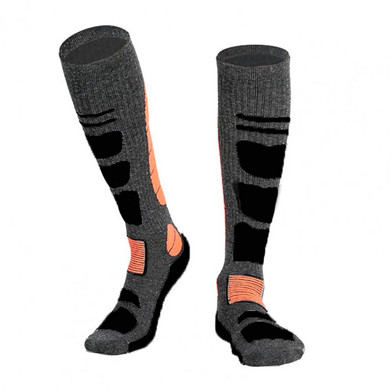 1 pereche de șosete de schi anti-alunecare până la genunchi Ciorapi termici pentru snowboard, design fără sudură, șosete sportive îngroșate pentru vreme rece