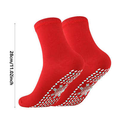 1 pora šildomų kojinių Savaime šildomos sveikos kojinės Magnetinės Patogios kvėpuojančios Žiemos Šiltos Unisex šildomos medvilninės kojinės pėdų šildytuvas