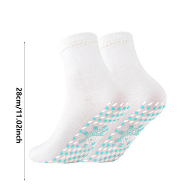 1 pora šildomų kojinių Savaime šildomos sveikos kojinės Magnetinės Patogios kvėpuojančios Žiemos Šiltos Unisex šildomos medvilninės kojinės pėdų šildytuvas