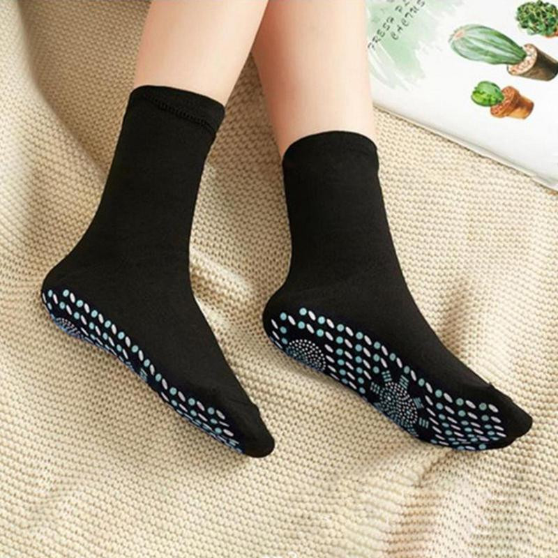 1 pora šildomų kojinių Savaime šildomos sveikos kojinės Magnetinės Patogios kvėpuojančios Žiemos Šiltos Unisex šildomos medvilninės kojinės pėdų šildytuvas