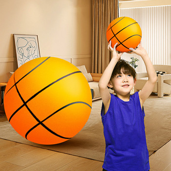 1-5 τμχ Bouncing Mute Ball Indoor Silent Basketball with Hoop High-Resilience Eλαφρύς αφρός μπάσκετ 18/21/24cm Παιδικά δώρα