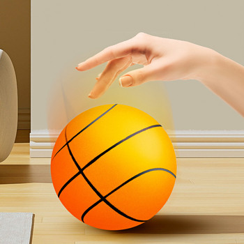 1-5 τμχ Bouncing Mute Ball Indoor Silent Basketball with Hoop High-Resilience Eλαφρύς αφρός μπάσκετ 18/21/24cm Παιδικά δώρα