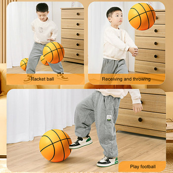 1-5 τμχ Bouncing Mute Ball Indoor Silent Basketball with Hoop High-Resilience Eλαφρύς αφρός μπάσκετ 18/21/24cm Παιδικά δώρα