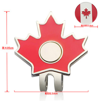 Canadian Flag Ball Golf Marker Magnetic Hat Clip golf δώρο για τον μπαμπά φύλλα σφενδάμου Καναδά για μπάλα του γκολφ υψηλής ποιότητας νέο 1 pc