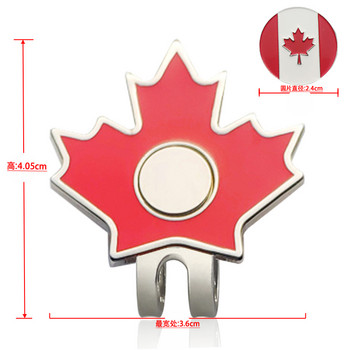 Маркер за топка за голф с канадско знаме, магнитна щипка за шапка, подарък за голф за татко, канадски кленови листа за топка за игра на голф, високо качество, нов 1 бр.