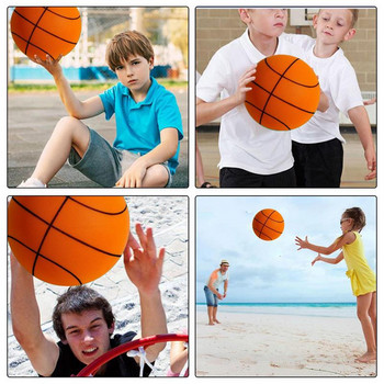 Νο. 3 Νο. 5 Νο. 7 Μπάλες Κατάλληλες για Ενήλικες Παιδιά Έφηβοι, Τεχνολογία Μείωσης Θορύβου Πολυουρεθάνης Αθόρυβη Μπάσκετ για Προπόνηση σε εσωτερικούς χώρους