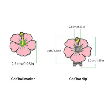 1 бр. Маркер за топка за голф с цветя с щипка за шапка за голф Аксесоари Подарък за Коледа на голфърки