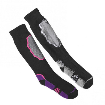 1 чифт дамски термични чорапи за ски по-дебели памучни спортни сноуборд колоездене ски футболни чорапи високоеластични термочорапи спортно облекло