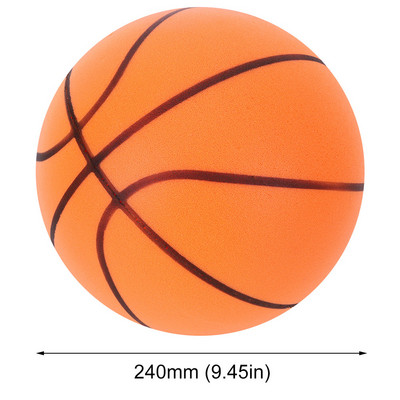 18/21/24 cm vaikne korvpall, suure vastupidavusega vaikne põrgatav pall Kerge tilgutav korvpall koos rõngaga lastele täiskasvanutele