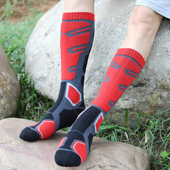 1 Ζεύγος Αντιολισθητικές ριμπ μανσέτες Αθλητικές κάλτσες με μακρύ σωλήνα Unisex Βαμβακερές κάλτσες για Snowboard Κάλτσες σκι υψηλής ελαστικότητας Θερμικές κάλτσες για εξωτερικούς χώρους