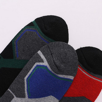 1 чифт противоплъзгащи оребрени маншети Дълги тръбни спортни чорапи Унисекс памучни ски чорапи за сноуборд Високоеластични термо чорапи за открито