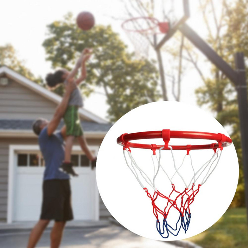 25 CM basketbalový krúžok do škôlky, nástenný rám s loptou, montovaný na bránkový kôš, sieť na okraje, športová sieť, sieť na vnútorné a vonkajšie použitie