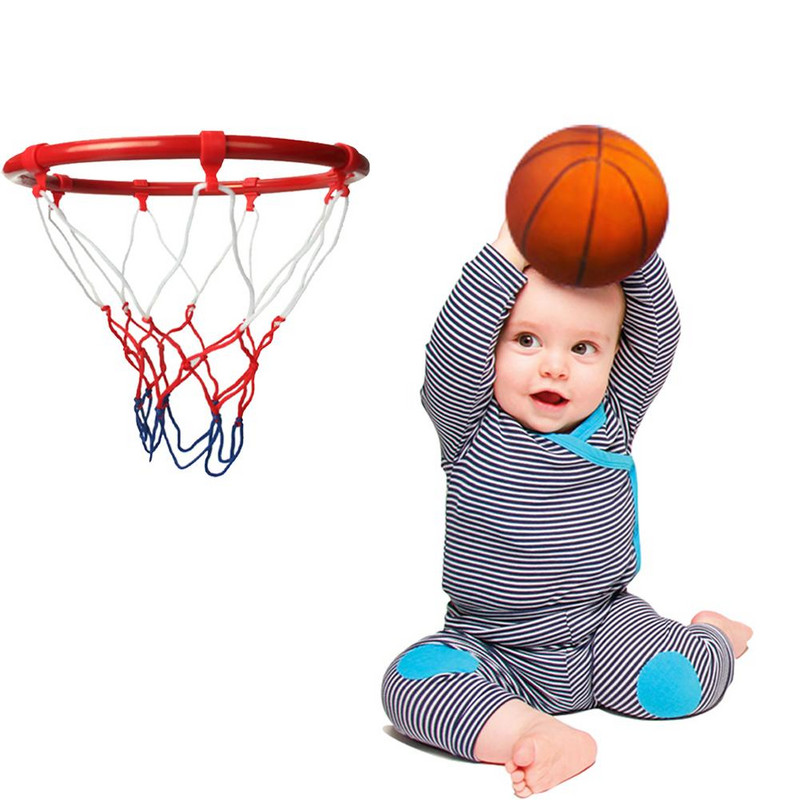 25 CM basketbalový krúžok do škôlky, nástenný rám s loptou, montovaný na bránkový kôš, sieť na okraje, športová sieť, sieť na vnútorné a vonkajšie použitie