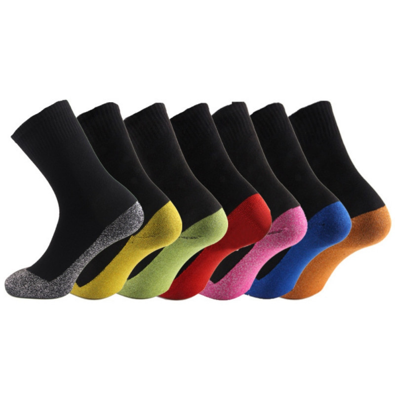 Șosete de schi îngroșate, termostatice, de iarnă, din fibră aluminizată de grad lung, dedesubt izolație, șosete de culoare solidă, sport în aer liber