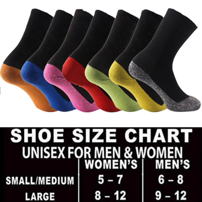 Șosete de schi îngroșate, termostatice, de iarnă, din fibră aluminizată de grad lung, dedesubt izolație, șosete de culoare solidă, sport în aer liber