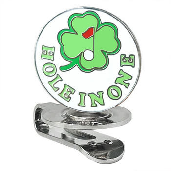 Lucky Clover Ball Golf Mark με μαγνητικό κλιπ για καπέλο γκολφ Πράσινο τετράφυλλο μαρκαδόρο γκολφ Τριφύλλι Βοηθήματα εκπαίδευσης για αγόρια κορίτσι Παιδιά δώρο